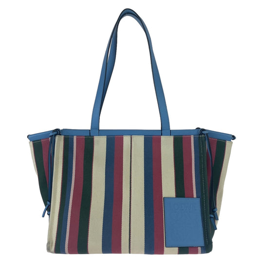 LOEWE Tote Bag Canvas, Leather multicolor Tote Bag Shoulder Bag anagram Cushion tote Women Used Authentic