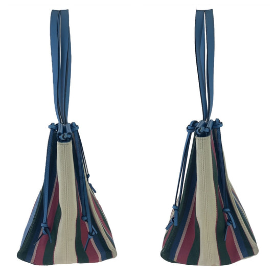 LOEWE Tote Bag Canvas, Leather multicolor Tote Bag Shoulder Bag anagram Cushion tote Women Used Authentic