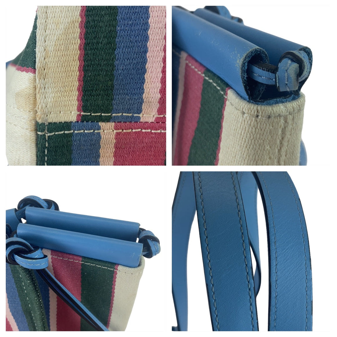 LOEWE Tote Bag Canvas, Leather multicolor Tote Bag Shoulder Bag anagram Cushion tote Women Used Authentic