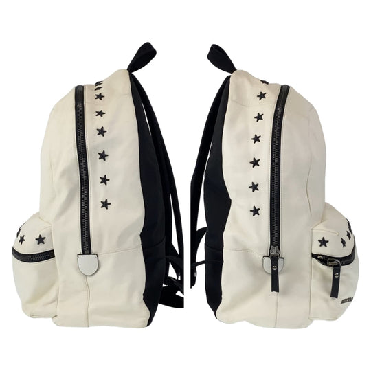 JIMMY CHOO Backpack Calfskin white white black black Backpack Star studs mens Used Authentic