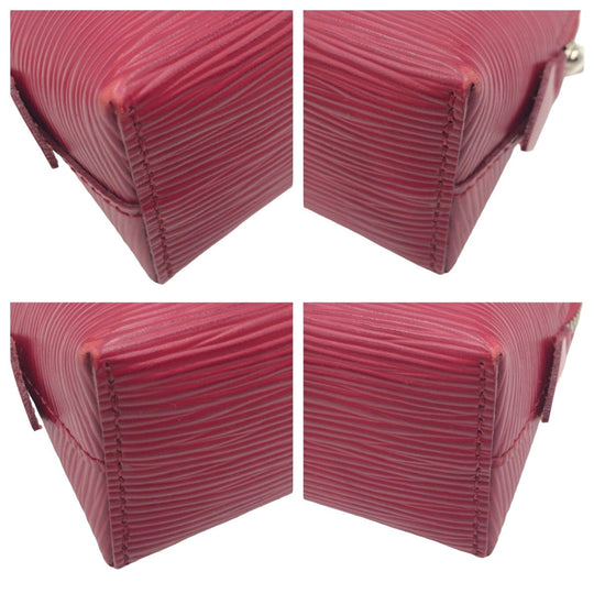 LOUIS VUITTON Pouch M40641 Epi Leather Fuchsia Pink SilverMetal Makeup pouch Cosmetics Pouch Epi Pochette Cosmetic Women Used Authentic