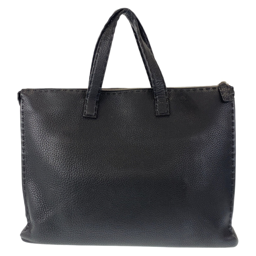 FENDI Business bag leather Black SilverMetal Business bag briefcase handbag Celeria mens Used Authentic