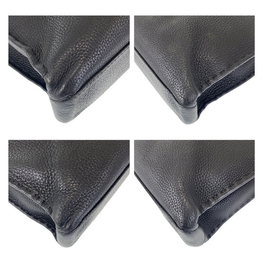 FENDI Business bag leather Black SilverMetal Business bag briefcase handbag Celeria mens Used Authentic
