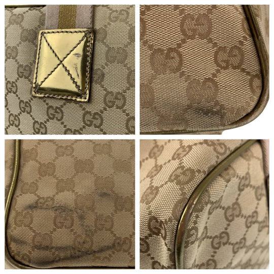 GUCCI Boston Duffel bag 153240 GG canvas Beige Gold Metal Boston Duffel bag Handbag Unisex GG pattern Women Used Authentic