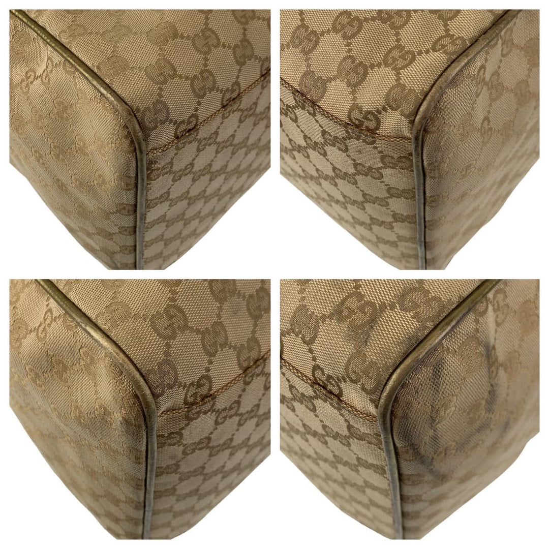 GUCCI Boston Duffel bag 153240 GG canvas Beige Gold Metal Boston Duffel bag Handbag Unisex GG pattern Women Used Authentic