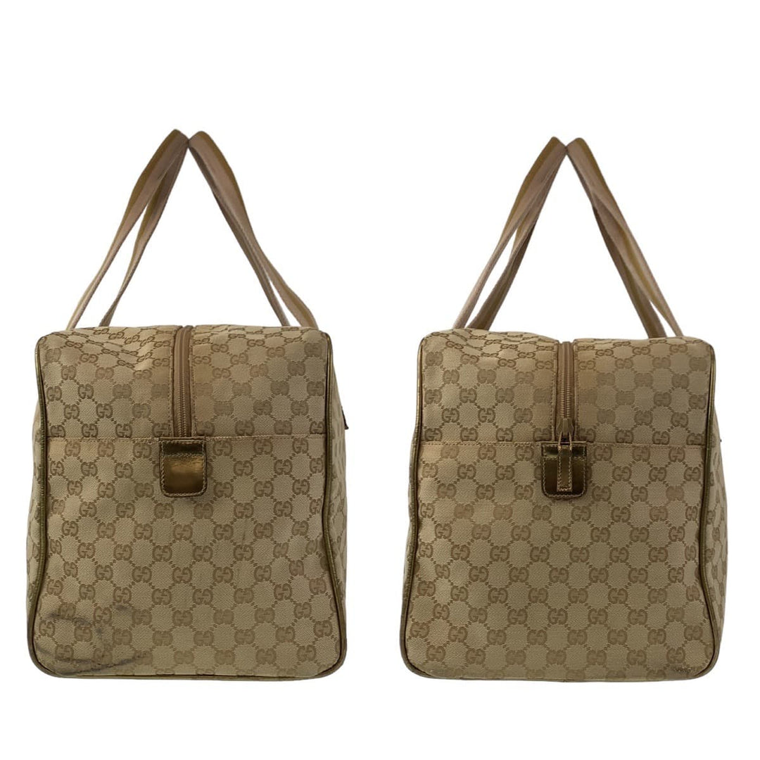 GUCCI Boston Duffel bag 153240 GG canvas Beige Gold Metal Boston Duffel bag Handbag Unisex GG pattern Women Used Authentic