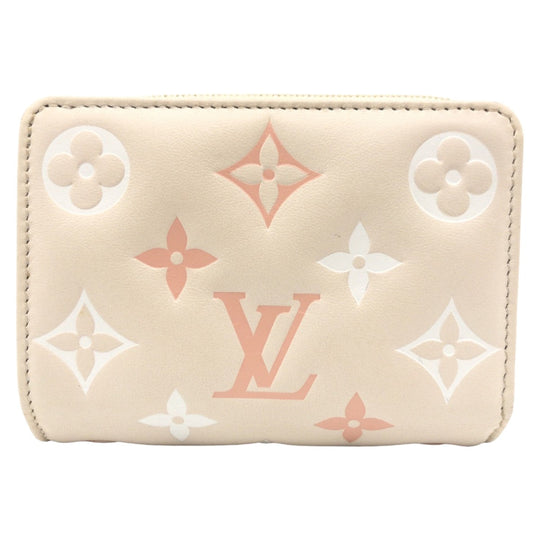 LOUIS VUITTON Bifold Wallet M82291 leather Beige Gold Metal Bifold Wallet compact wallet Monogram Portefeuille You Women Used Authentic