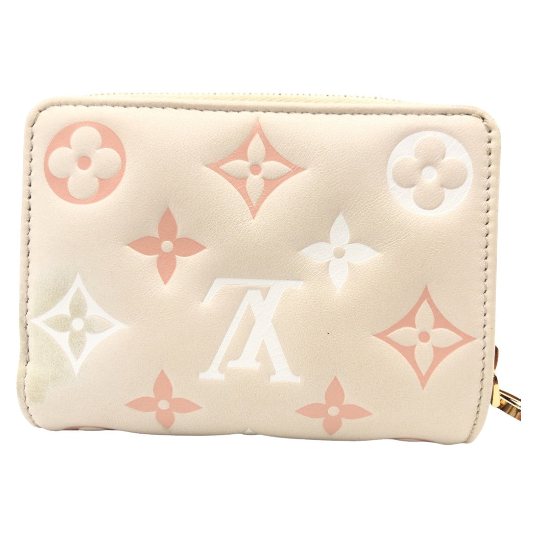 LOUIS VUITTON Bifold Wallet M82291 leather Beige Gold Metal Bifold Wallet compact wallet Monogram Portefeuille You Women Used Authentic