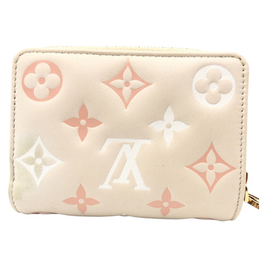 LOUIS VUITTON Bifold Wallet M82291 leather Beige Gold Metal Bifold Wallet compact wallet Monogram Portefeuille You Women Used Authentic