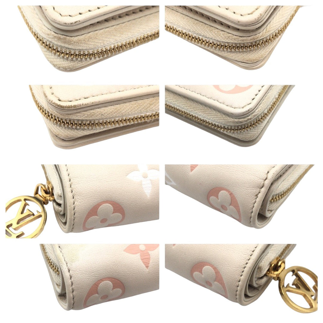 LOUIS VUITTON Bifold Wallet M82291 leather Beige Gold Metal Bifold Wallet compact wallet Monogram Portefeuille You Women Used Authentic