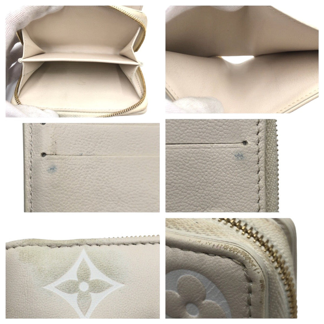 LOUIS VUITTON Bifold Wallet M82291 leather Beige Gold Metal Bifold Wallet compact wallet Monogram Portefeuille You Women Used Authentic