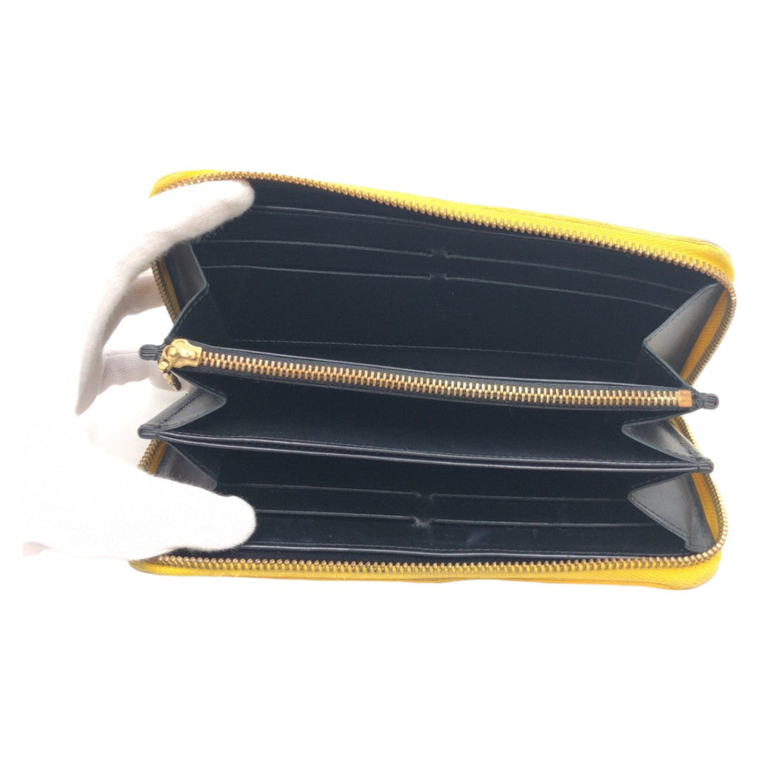 LOUIS VUITTON Long Wallet Purse M91571 enamel Yellow Black Gold Metal Long Wallet Purse Monogram Vernis Yayoi Kusama Dot Infinity Jaune Women Used Authentic