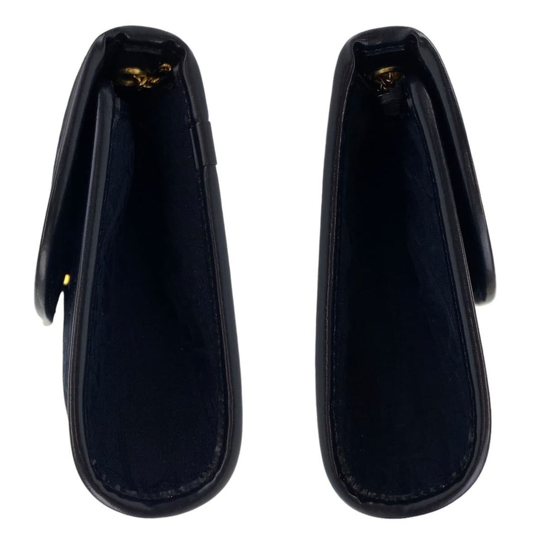 Dior Shoulder Bag canvas Navy Gold Metal Chain Shoulder Bag Handbag 2way Trotter Women Used Authentic