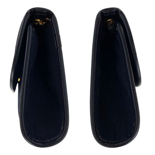 Dior Shoulder Bag canvas Navy Gold Metal Chain Shoulder Bag Handbag 2way Trotter Women Used Authentic