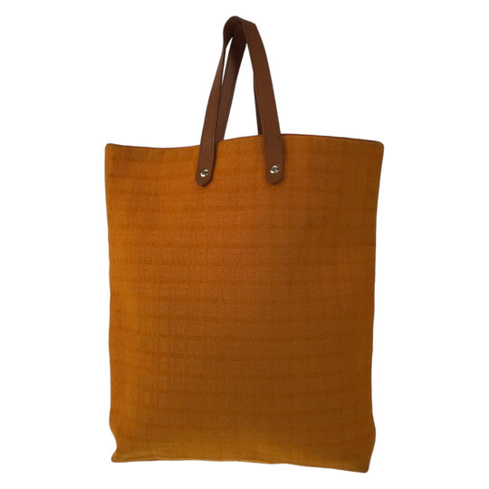 HERMES Tote Bag Canvas, Leather Orange Brown SilverMetal Tote Bag Handbag A4 compatible Amedaba Diago GM Women Used Authentic