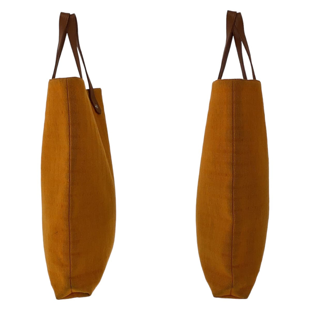 HERMES Tote Bag Canvas, Leather Orange Brown SilverMetal Tote Bag Handbag A4 compatible Amedaba Diago GM Women Used Authentic