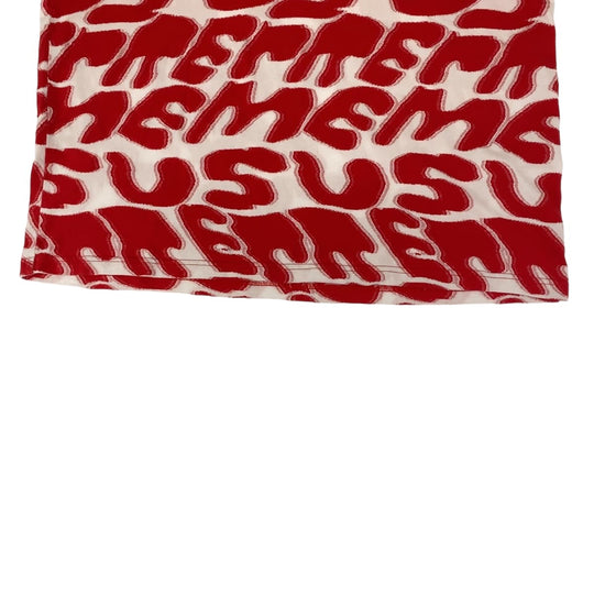Supreme Short sleeve T-shirt cotton Red White Short sleeve T-shirt crew neck Stacked Intarsia mens XL Used Authentic