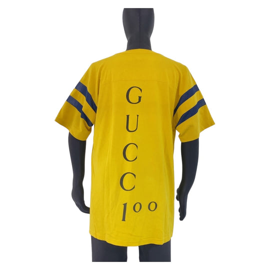 GUCCI Short sleeve T-shirt 655459 XJDXM cotton yellow Short sleeve T-shirt 22705 SOGS mens L Used Authentic