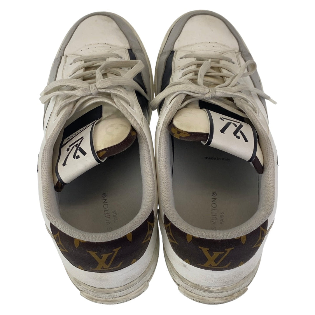 LOUIS VUITTON sneakers leather white white multicolor Low-cut sneakers with LV logo Charlie line mens 11 Used Authentic