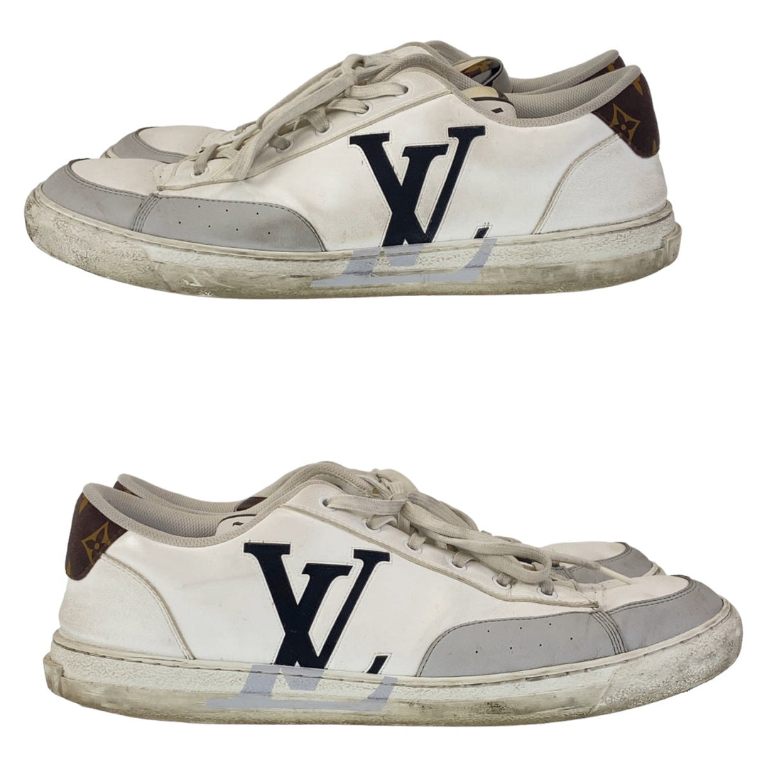 LOUIS VUITTON sneakers leather white white multicolor Low-cut sneakers with LV logo Charlie line mens 11 Used Authentic