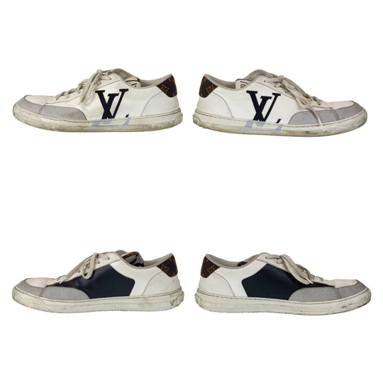 LOUIS VUITTON sneakers leather white white multicolor Low-cut sneakers with LV logo Charlie line mens 11 Used Authentic