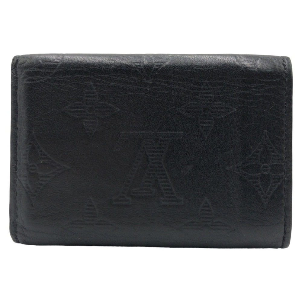 LOUIS VUITTON Tri-fold wallet M67631 PVC Black SilverMetal Folding wallet Compact wallet Monogram shadow Discovery compact wallet mens Used Authentic