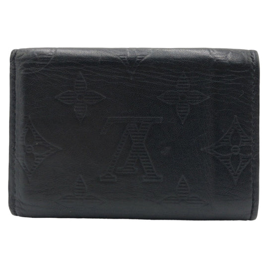 LOUIS VUITTON Tri-fold wallet M67631 PVC Black SilverMetal Folding wallet Compact wallet Monogram shadow Discovery compact wallet mens Used Authentic