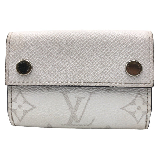 LOUIS VUITTON Tri-fold wallet M30899 PVC Optic White SilverMetal Wallet Taiga rama Discovery compact wallet Women Used Authentic