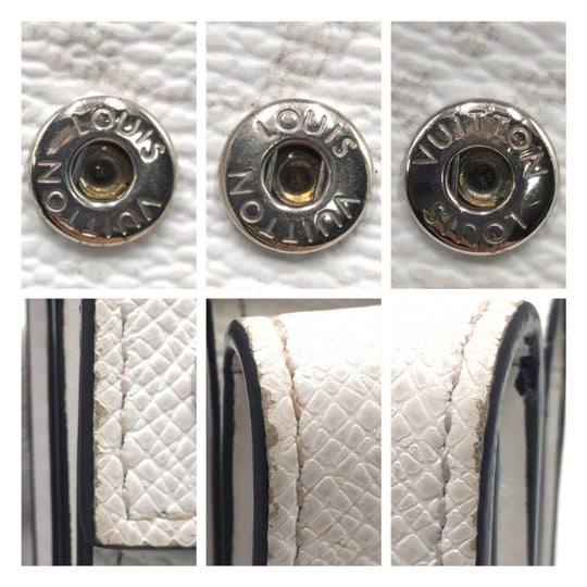 LOUIS VUITTON Tri-fold wallet M30899 PVC Optic White SilverMetal Wallet Taiga rama Discovery compact wallet Women Used Authentic