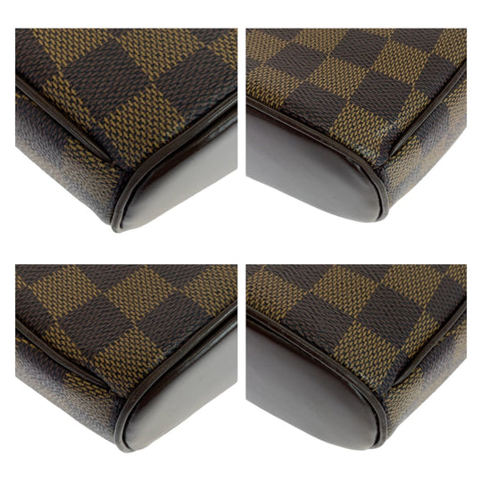 LOUIS VUITTON Shoulder Bag N51294 PVC Brown Gold Metal Crossbody Shoulder Bag Pochette Damier Ipanema PM Women Used Authentic