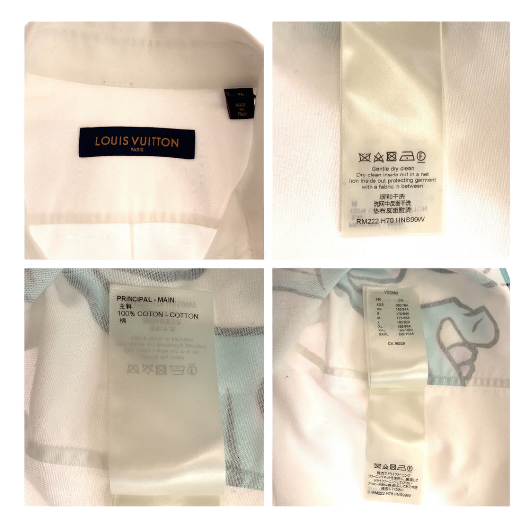 LOUIS VUITTON Long sleeve shirt HNS99WH78 cotton white white multicolor Long sleeve shirts, dress shirts, dress shirts Cartoon Alien Graphics mens M Used Authentic