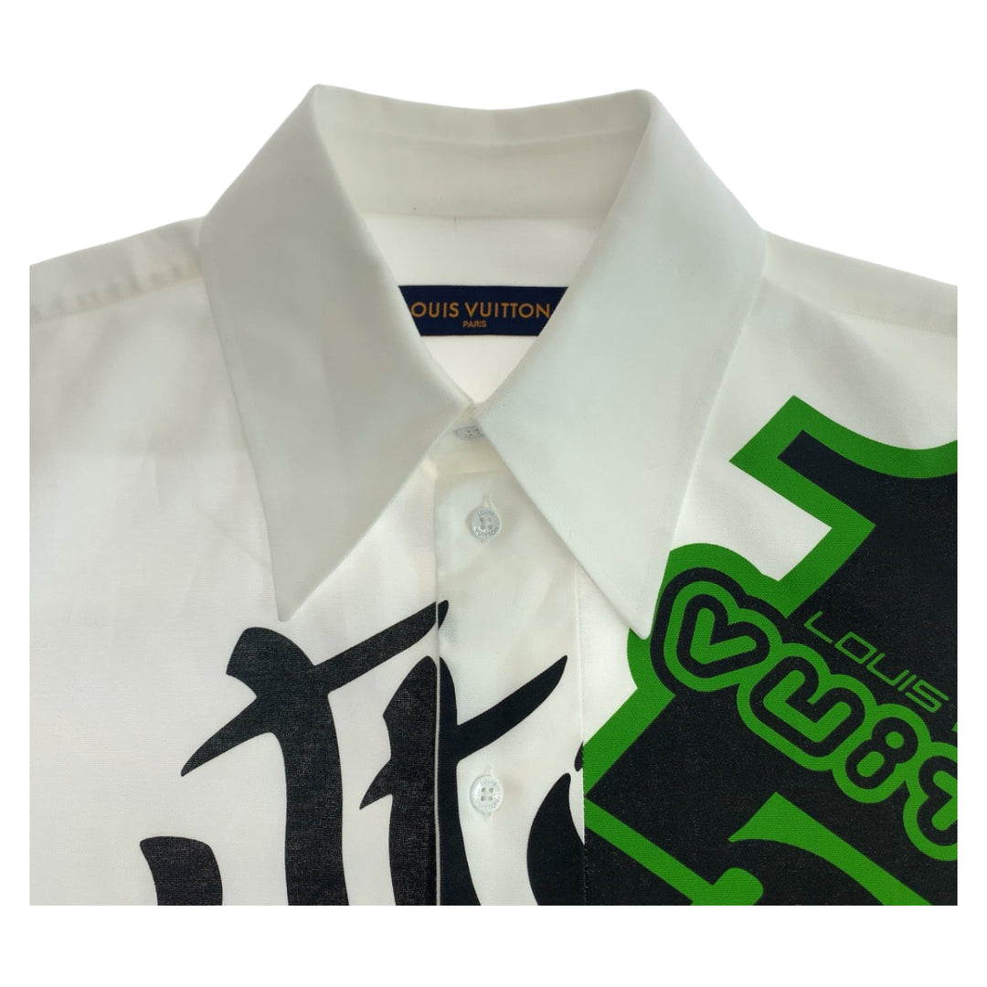 LOUIS VUITTON Long sleeve shirt HNS99WH78 cotton white white multicolor Long sleeve shirts, dress shirts, dress shirts Cartoon Alien Graphics mens M Used Authentic
