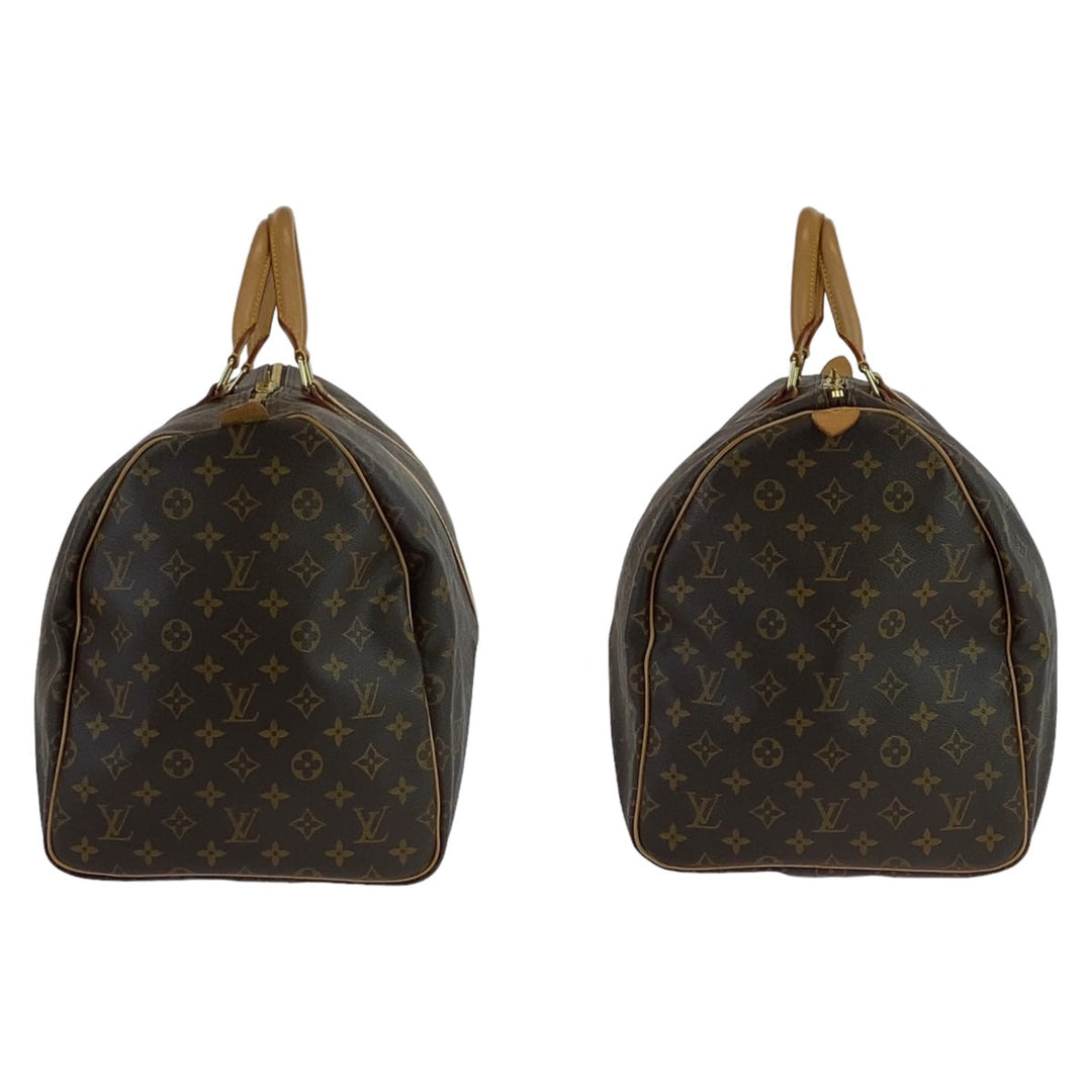 LOUIS VUITTON Boston Duffel bag M41424 PVC Brown Gold Metal Boston Duffel bag unisex Monogram Keepall 55 mens Used Authentic
