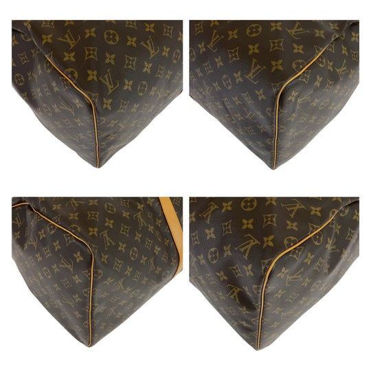 LOUIS VUITTON Boston Duffel bag M41424 PVC Brown Gold Metal Boston Duffel bag unisex Monogram Keepall 55 mens Used Authentic