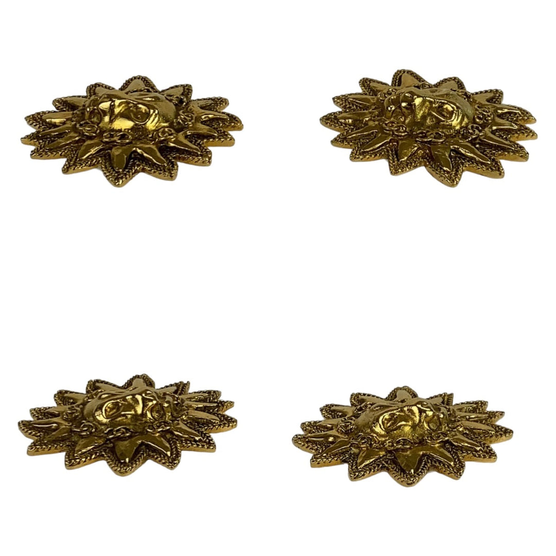CHANEL Earring metal gold COCO Mark Lion motif Women Used Authentic