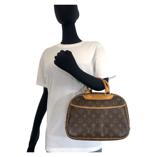 LOUIS VUITTON Handbag M42228 PVC, Leather Brown beige Handbag Boston Duffel bag Monogram Trueville Women Used Authentic