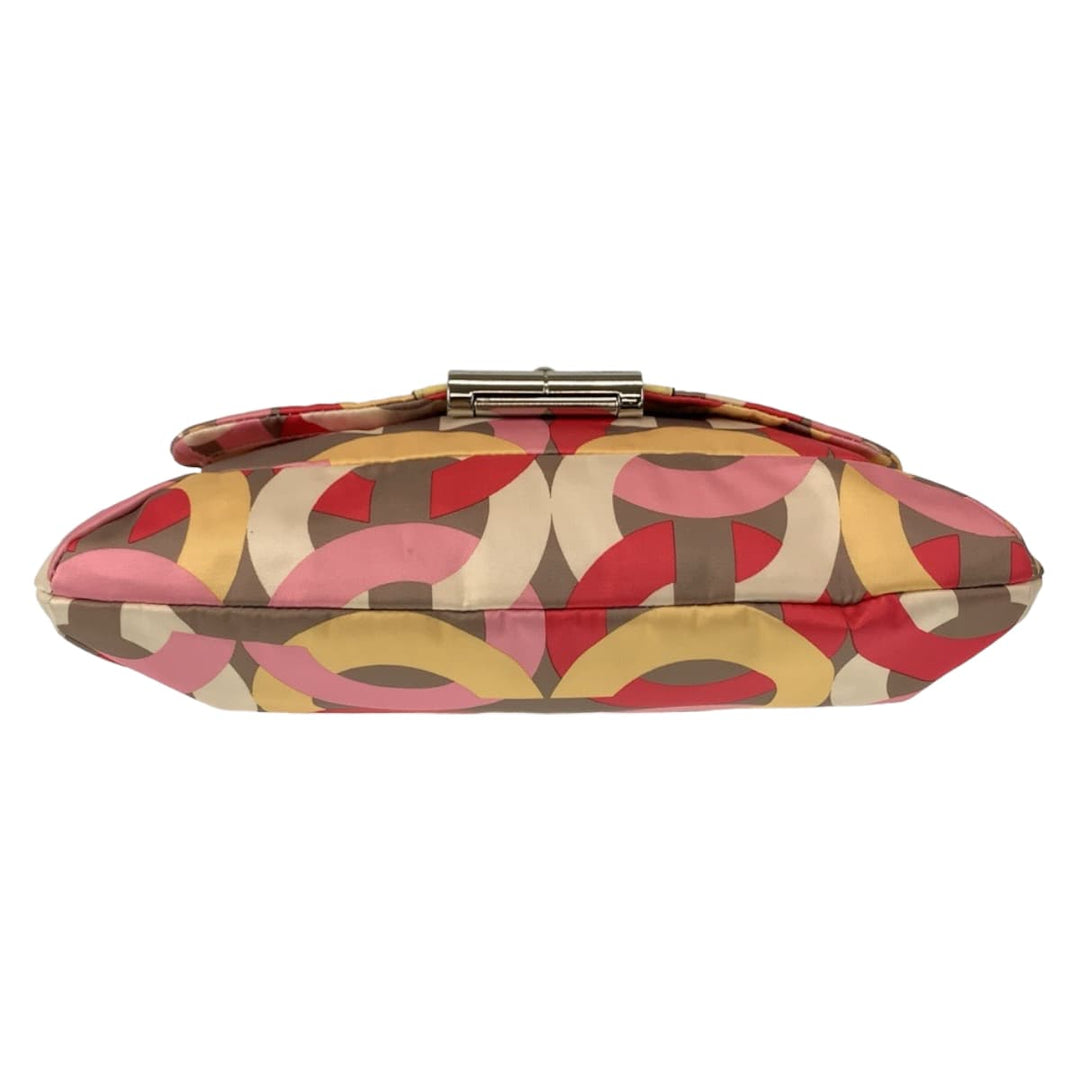 COACH Shoulder Bag cotton pink Op art