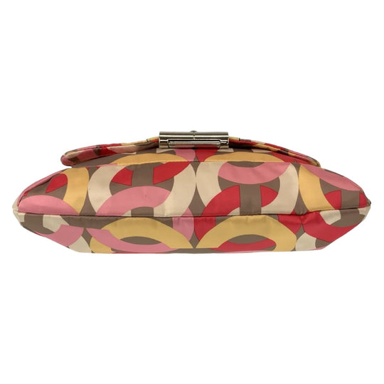 COACH Shoulder Bag cotton pink Op art