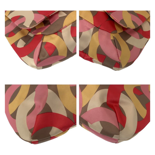 COACH Shoulder Bag cotton pink Op art