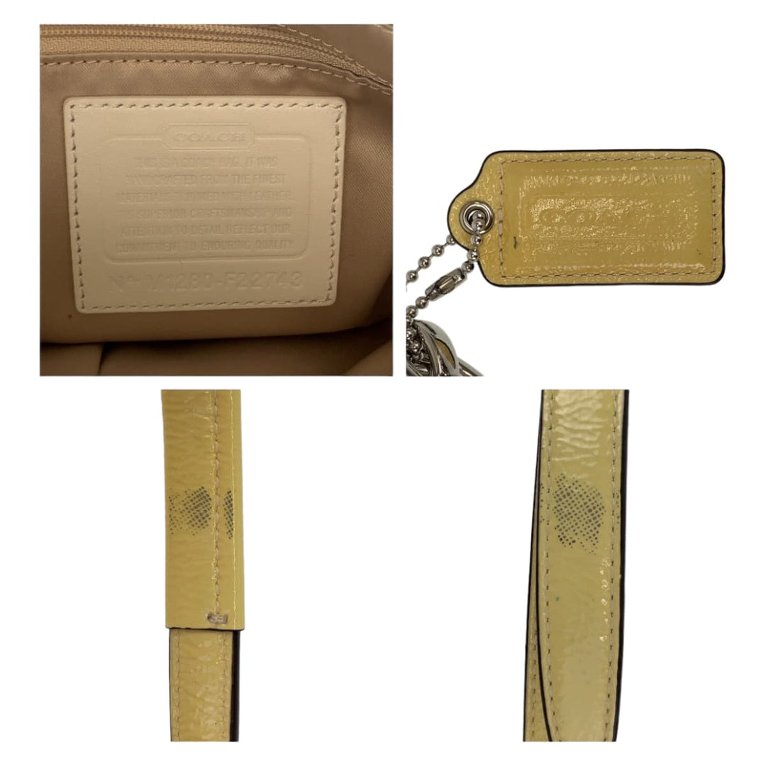 COACH Shoulder Bag cotton pink Op art