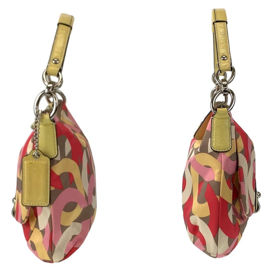 COACH Shoulder Bag cotton pink Op art