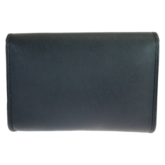 Christian Dior Shoulder Bag PVC Black Gold Metal Crossbody Shoulder Bag ChainShoulder Honeycomb Pattern Women Used Authentic