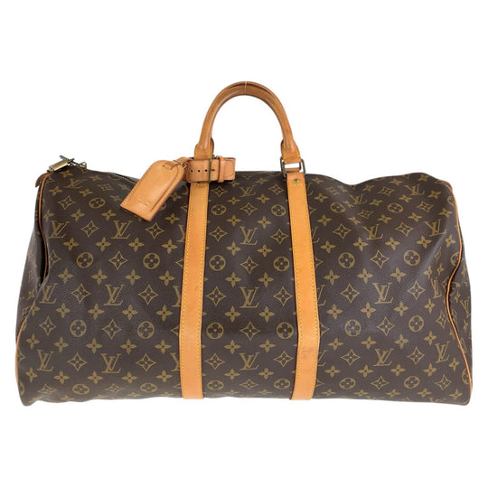 LOUIS VUITTON Boston Duffel bag M41424 PVC, Leather Brown Gold Metal Boston Duffel bag unisex Monogram Keepall  55 Women Used Authentic