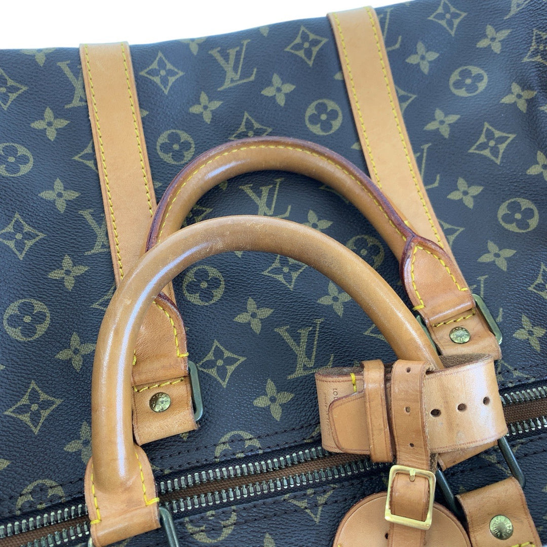 LOUIS VUITTON Boston Duffel bag M41424 PVC, Leather Brown Gold Metal Boston Duffel bag unisex Monogram Keepall  55 Women Used Authentic