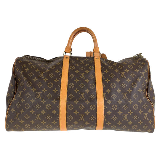 LOUIS VUITTON Boston Duffel bag M41424 PVC, Leather Brown Gold Metal Boston Duffel bag unisex Monogram Keepall  55 Women Used Authentic