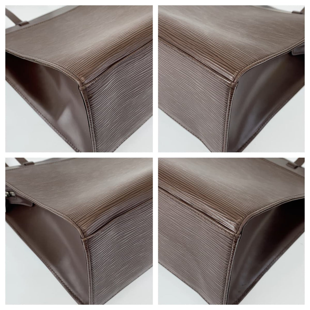 LOUIS VUITTON Shoulder Bag M5249D leather Brown SilverMetal Shoulder Bag Tote Bag Epi Croisette PM Women Used Authentic