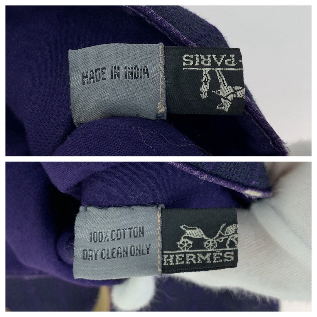 HERMES Tote Bag Canvas, Leather Purple Gold Metal Tote Bag handbag Amedaba GM Women Used Authentic