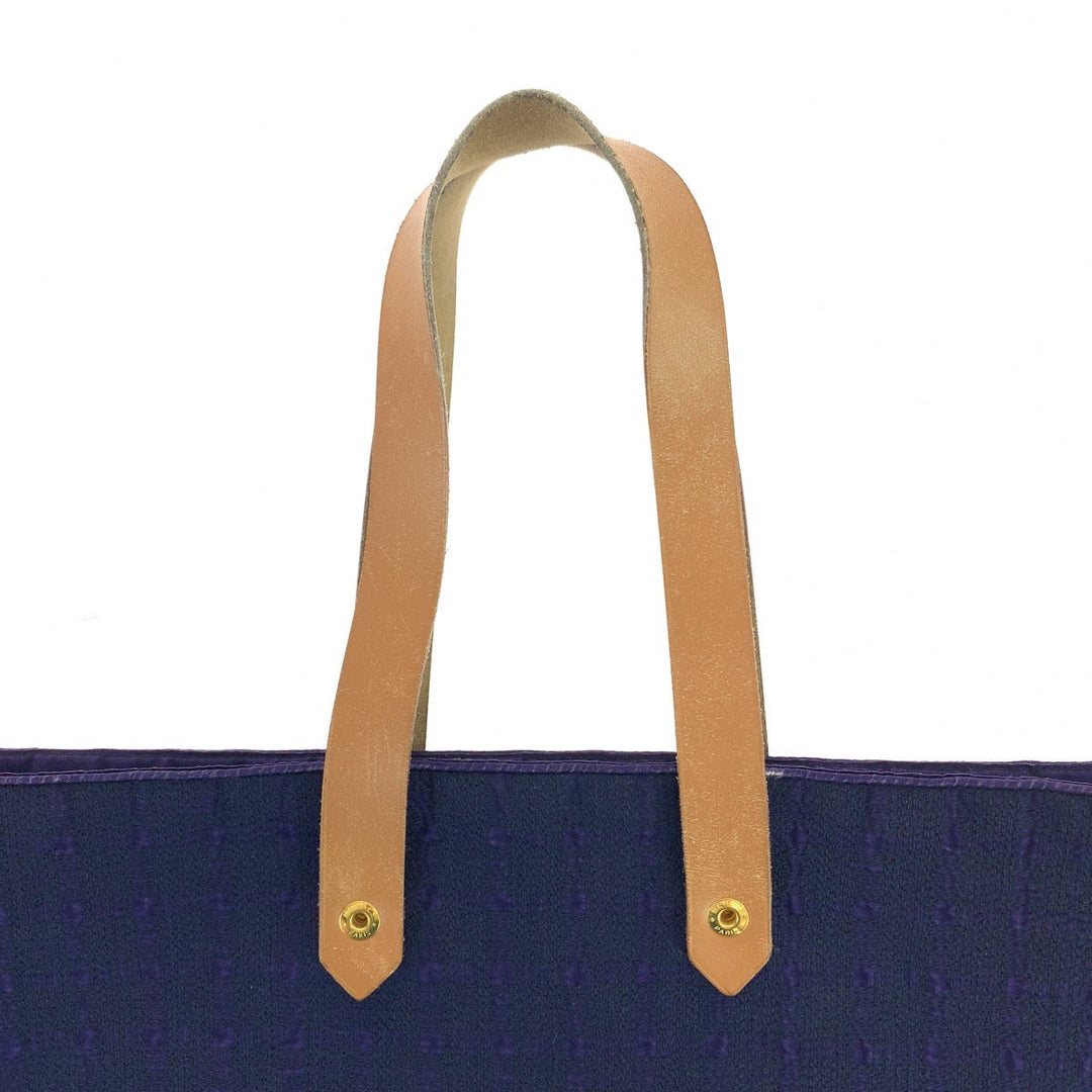 HERMES Tote Bag Canvas, Leather Purple Gold Metal Tote Bag handbag Amedaba GM Women Used Authentic