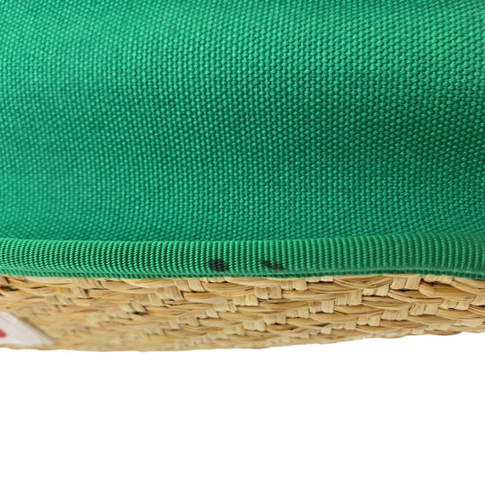 GUCCI Tote Bag 605831 straw Beige Green Tote Bag handbag basket bag Chilled license glider Women Used Authentic