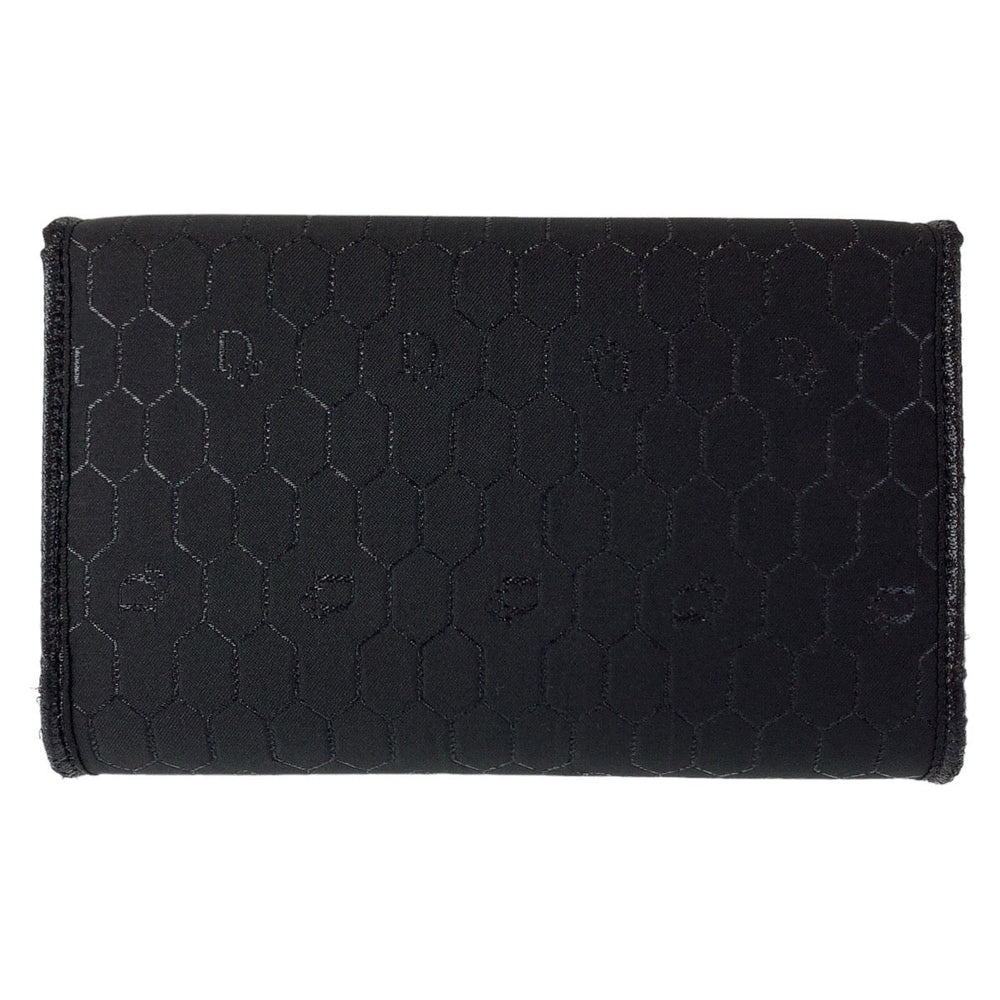 Dior Shoulder Bag canvas Dark Navy Gold Metal Shoulder Bag Accessory Pouch Pochette Honeycomb Pattern Women Used Authentic